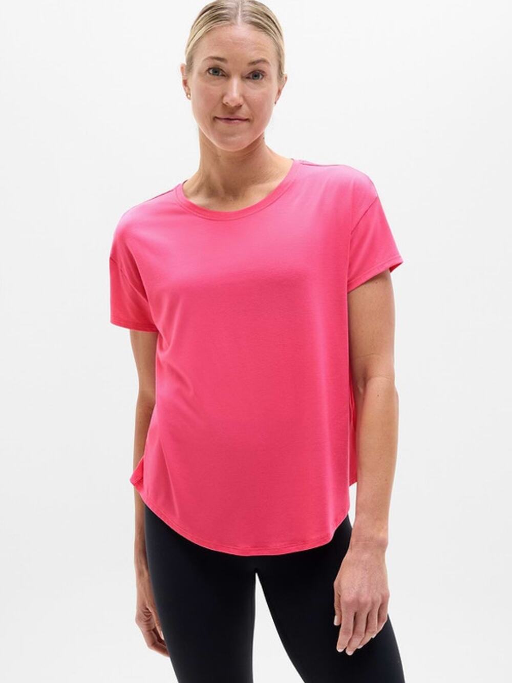 Athleta Hot Pink Oversized Athleisure Short Sleeve Move With Ease T-Shirt Medium